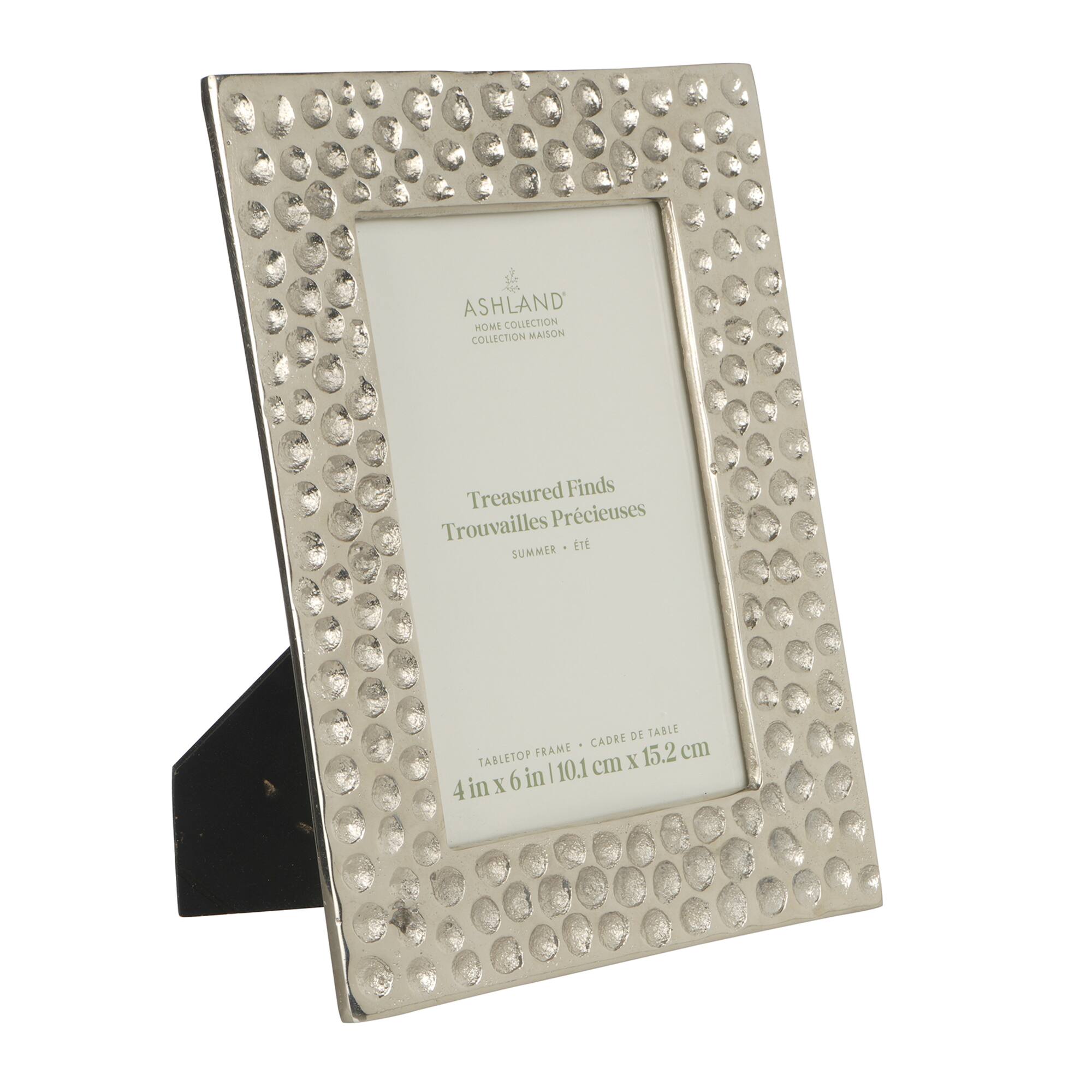 4" x 6" Silver Hammered Metal Tabletop Frame, Treasured Finds by Ashland®